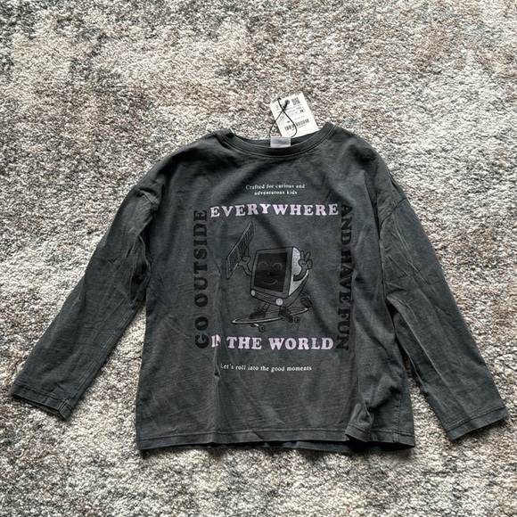 Zara Girl Printed Long sleeve Shirt Size 7 - Picture 2 of 6